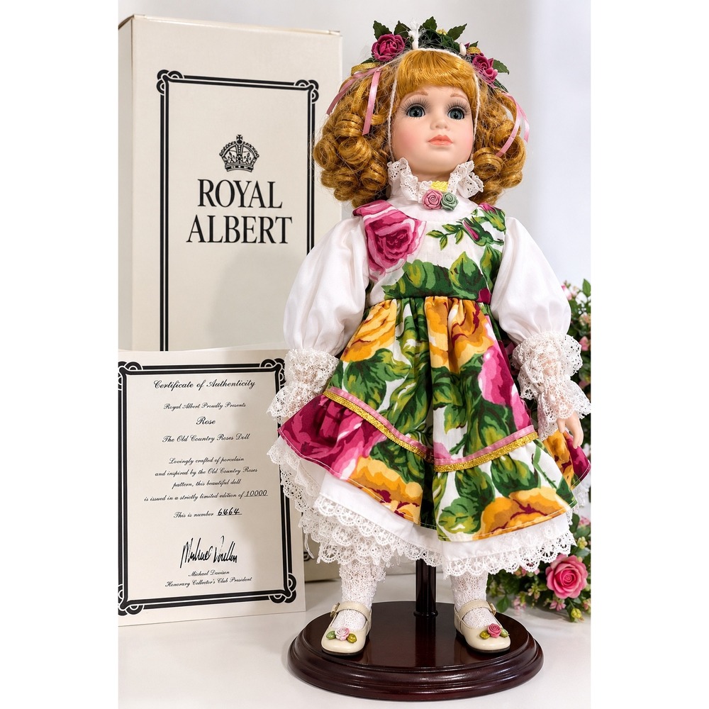 Royal Albert Old Country Roses Doll Rose 16" Porcelain Limited Ed 6464/10000 Box